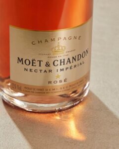 Closeup photo of a bottle of champagne